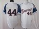 Baseball Jerseys atlanta braves #44 aaron m&n white[blue sleeves