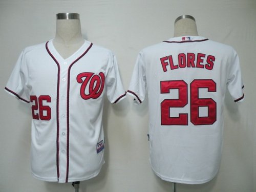 Baseball Jerseys washington nationals #26 flores white(cool base