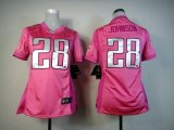 nike women nfl tennessee titans #28 chris johnson pink jerseys