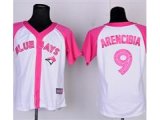 women mlb toronto blue jays #9 j.p. arencibia white and pink [20