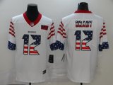 Football Tampa Bay Buccaneers #12 Tom Brady Stitched White USA Flag Rush Limited Jersey