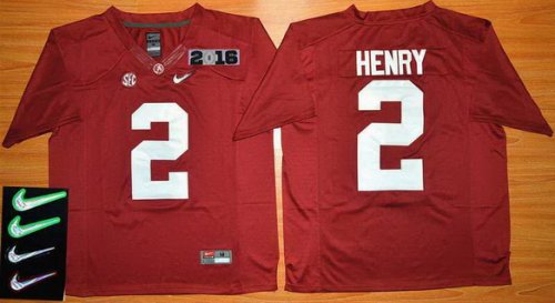 Men\'s Alabama Crimson Tide #2 Derrick Henry Red 2016 Playoff Diamond Quest College Football Nike Limited Jersey