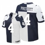 Men's Nike Dallas Cowboys #4 Dak Prescott Navy Blue White Split Elite NFL Jerseys