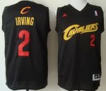 nba cleveland cavaliers #2 kyrie irving black fashion stitched jersey red number
