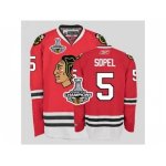 nhl chicago blackhawks #5 sopel red [2013 stanley cup champions]