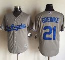 MLB Jersey Los Angeles Dodgers #21 Zack Greinke Grey New Cool B