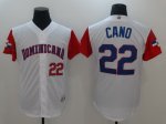 Men's Dominican Republic Baseball #22 Robinson Cano Majestic White 2017 World Baseball Classic Stitched Jersey