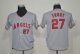 youth mlb los angeles angels #27 trout grey jerseys