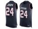 Men's Nike Houston Texans #24 Johnathan Joseph Navy Blue Team Color Stitched NFL Limited Tank Top Jersey