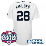 2012 world series mlb detroit tigers #28 fielder white jerseys