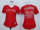 women mlb los angeles angels #56 kole calhoun red majestic cool base jerseys