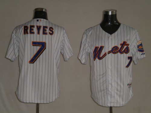 Baseball Jerseys new york mets #7 reyes white(blue strip)