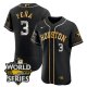 Men's Houston Astros #3 Jeremy Pena Black Gold Stitched World Series Flex Base Jersey