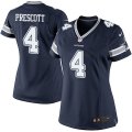 Women's Nike Dallas Cowboys #4 Dak Prescott Navy Blue Limited NFL Jerseys