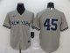 Men's New York Yankees #45 Gerrit Cole Gray 2020 Baseball Jersey No Name