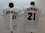 mlb pittsburgh pirates #21 roberto clemente majestic white flexbase authentic collection jerseys