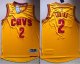 nba cleveland cavaliers #2 kyrie irving yellow alternate stitched jerseys