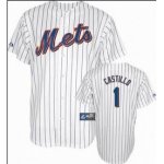 mlb new york mets #1 castilld white jerseys (blue strip)