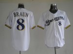 Baseball Jerseys milwaukee brewers #8 ryan brau white(cool base)