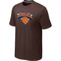 nba new york knicks big & tall primary logo brown T-Shirt