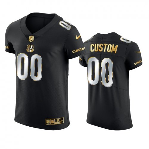 Cincinnati Bengals Custom Black Golden Edition Elite Jersey - Men\'s