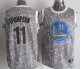 nba golden state warriors #11 klay thompson grey city luminous jerseys