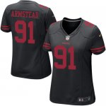 Women San Francisco 49ers #91 Arik Armstead Elite Black Custom Nike Custom Nike NFL Jerseyss