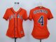 women mlb houston astros #4 george springer orange majestic cool base jerseys
