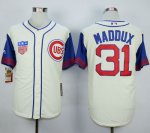 mlb jerseys Chicago Cubs #31 Greg Maddux Cream Blue 1942 Turn Ba