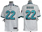 nike nfl miami dolphins #22 bush white jerseys [nike limited]