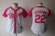women mlb jersey los angeles dodgers #22 kershaw white and pink