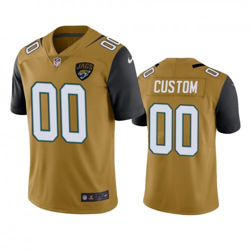 Jacksonville Jaguars #00 Men\'s Gold Custom Color Rush Limited Jersey
