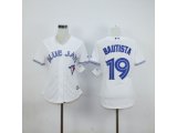 Women MLB Toronto Blue Jays #19 Jose Bautista White jerseys