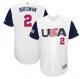 Men's USA Baseball #2 Alex Bregman Majestic White 2017 World Baseball Classic Stitched Jersey