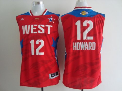 2013 all star los angeles lakers #12 dwight howard red jerseys
