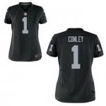 Women NFL Oakland Raiders #1 Gareon Conley Nike Black 2017 Draft Pick Game Jersey