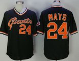 mlb san francisco giants #24 willie mays majestic black cooperstown cool base jerseys