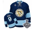 Men's Reebok Pittsburgh Penguins #9 Pascal Dupuis Authentic Navy Blue Third Vintage 2017 Stanley Cup Final NHL Jersey