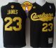 nba cleveland cavaliers #23 lebron james black throwback the finals patch stitched jerseys