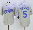 mlb majestic los angeles dodgers #5 corey seager grey new cool base jerseys