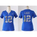 nike women nfl indianapolis colts #12 luck blue [sequins fashion