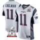 Men's NIKE NFL New England Patriots #11 Julian Edelman White Super Bowl LI Bound Game Jersey