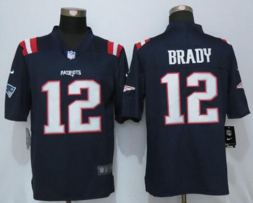 Men\'s New England Patriots #12 Tom Brady Navy Blue Color Rush Nike NFL Limited Jerseys