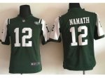 Youth Nike New York Jets #12 Joe Namath Green Team Color Stitche