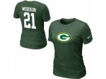 Women Nike Green Bay Packers #21 WOODSON Name & Number T-Shirt g