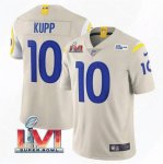 Football Los Angeles Rams #10 Cooper Kupp 2022 Bone Super Bowl Lvi Vapor Limited Stitched Jersey