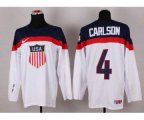 nhl team usa olympic #4 carlson white jerseys [2014 winter olymp