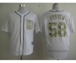 mlb detroit tigers #58 fister white [number camo]