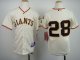 youth mlb san francisco giants #28 buster posey cream cool base jerseys