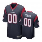 Houston Texans #00 Custom Navy Nike Game Jersey - Men's